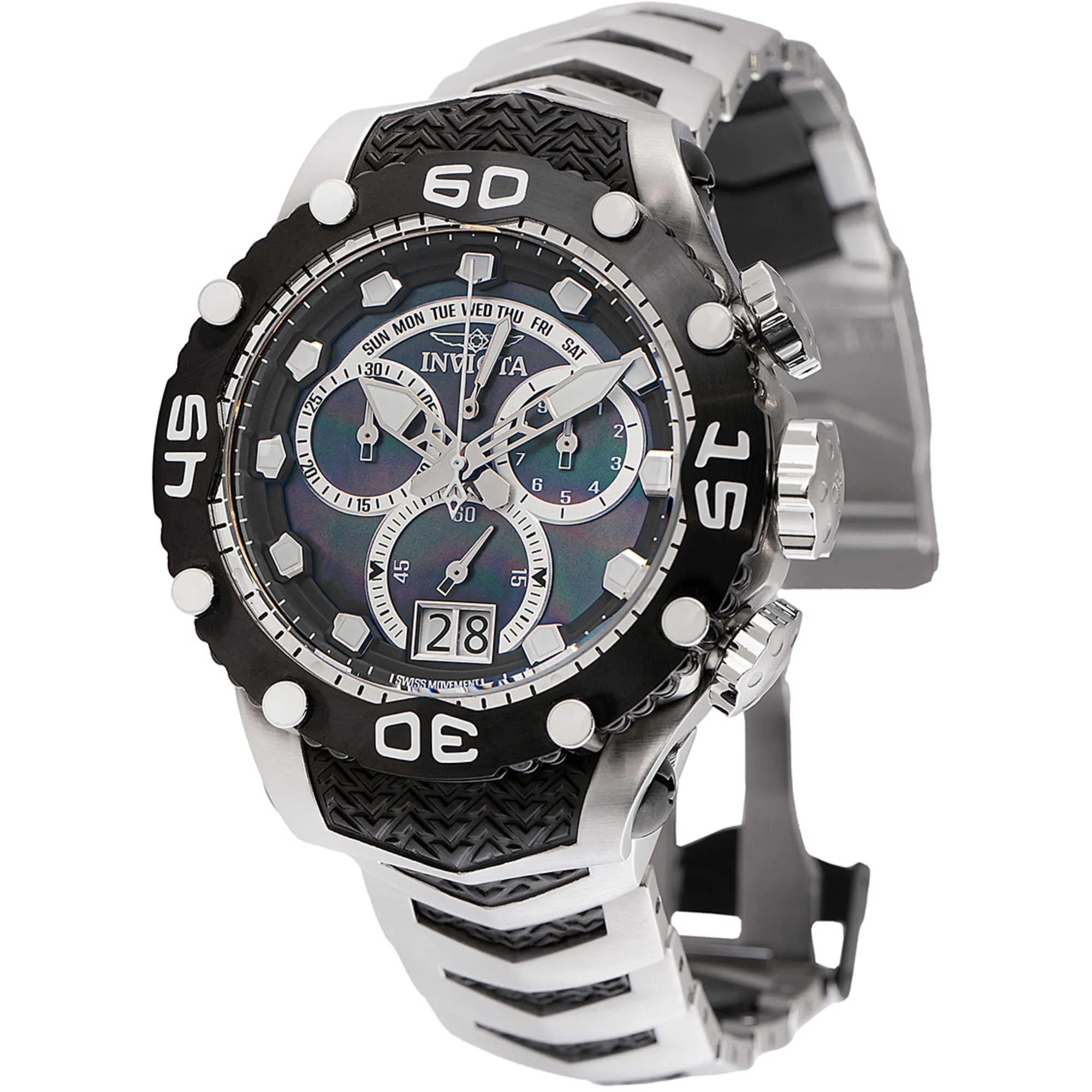 Invicta Men's Watch - Subaqua Noma VIII Chronograph Black/Silver Tone Bracelet | 47291
