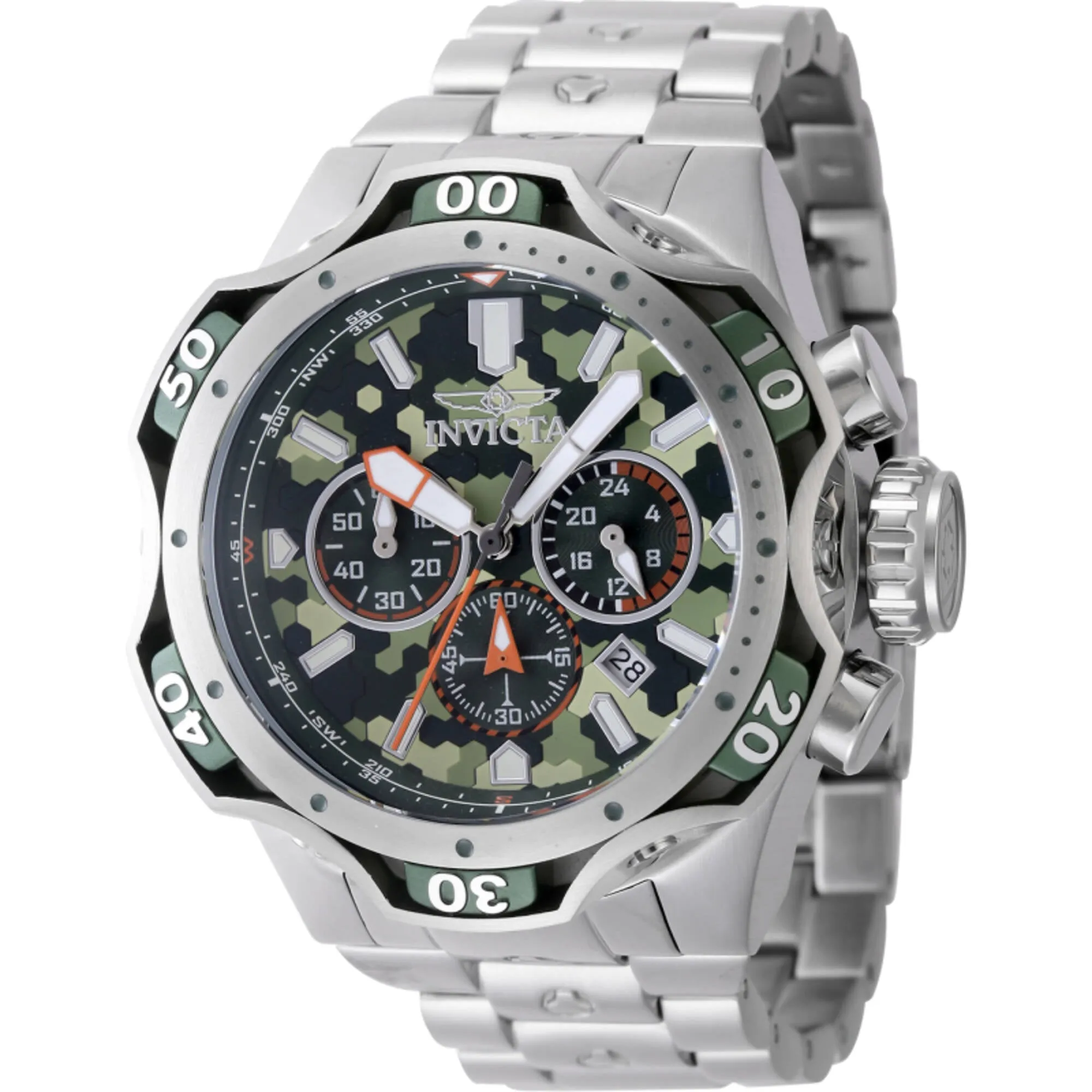 Invicta Men's Watch - Venom Quartz Chronograph Silver Stainless Steel Bracelet | 47755