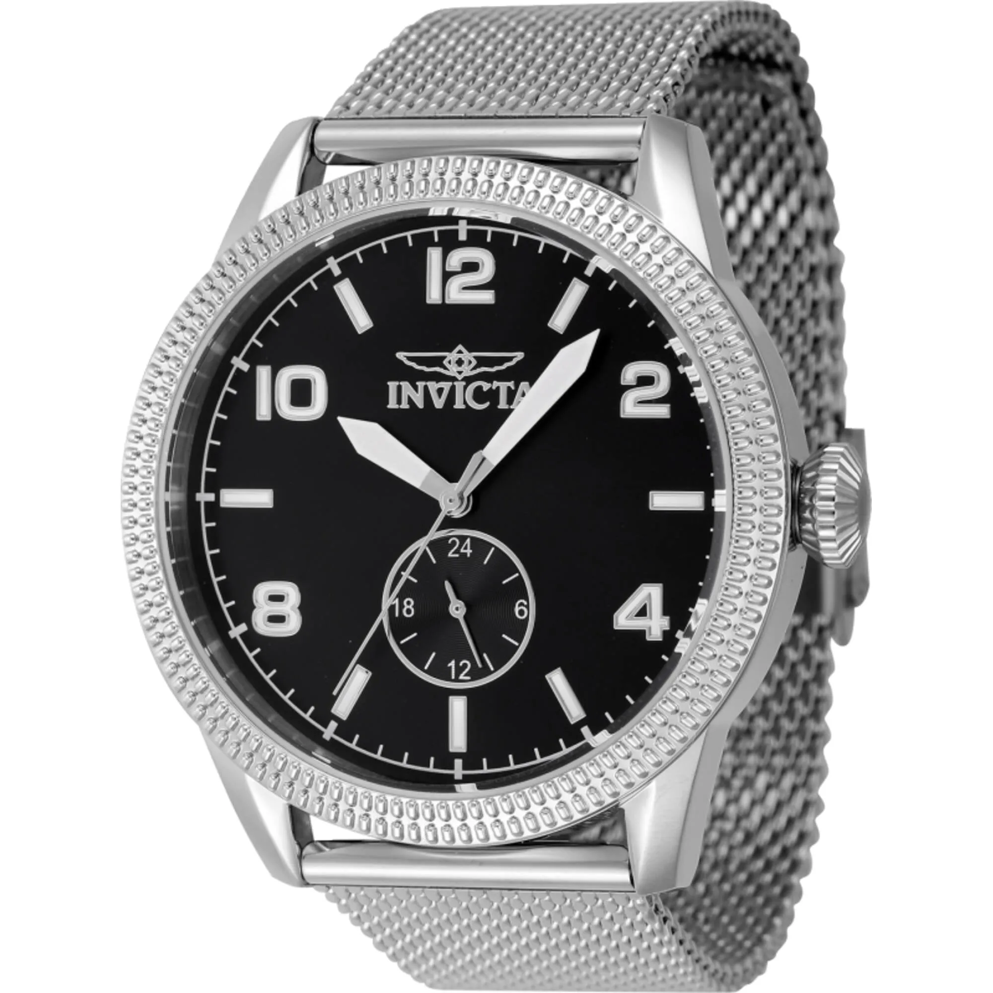 Invicta Men's Watch - Vintage Black Brass Dial Silver Stainless Steel Bracelet | 47134