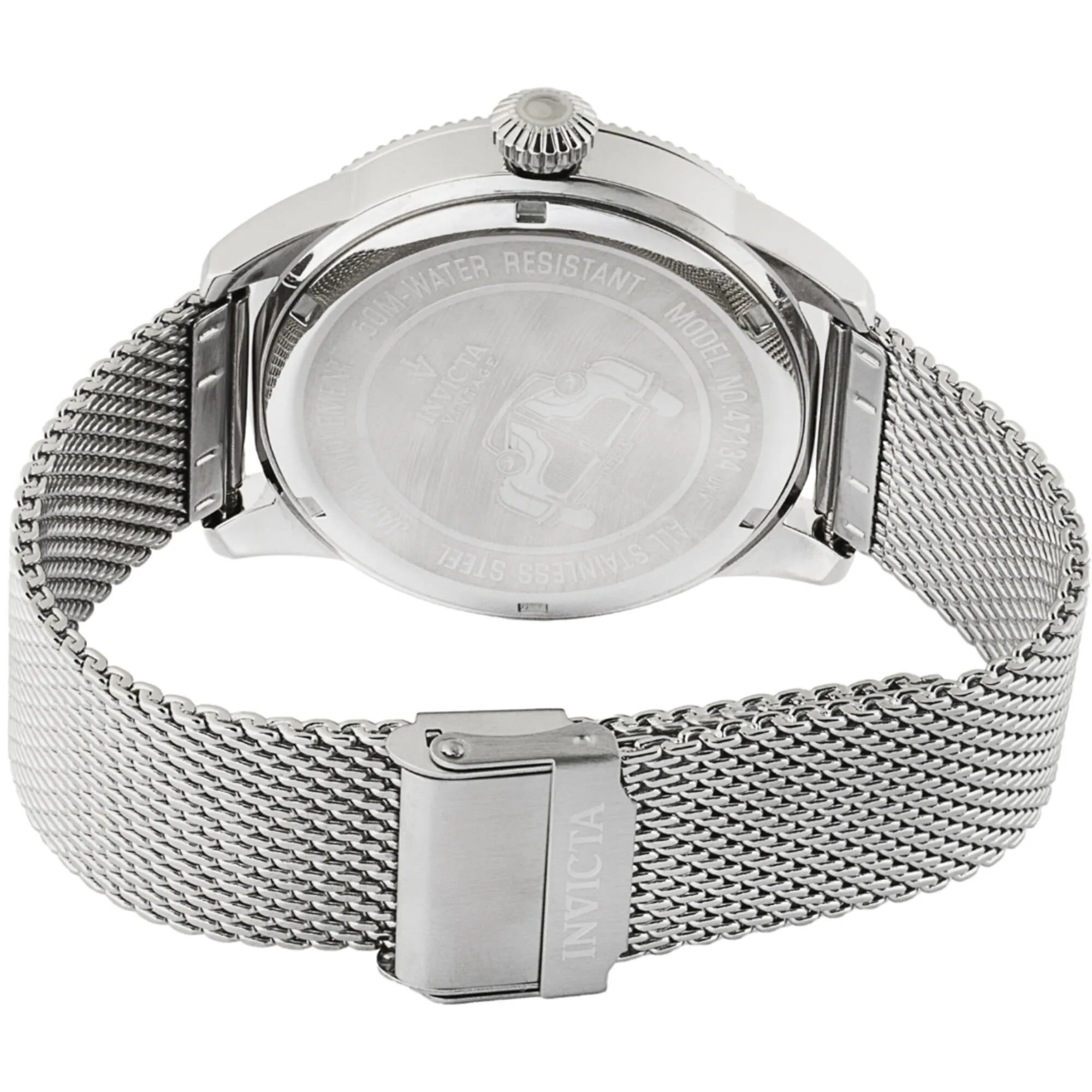 Invicta Men's Watch - Vintage Black Brass Dial Silver Stainless Steel Bracelet | 47134
