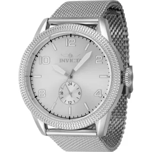 Invicta Men's Watch - Vintage Silver Dial Stainless Steel Mesh Bracelet Quartz | 47133