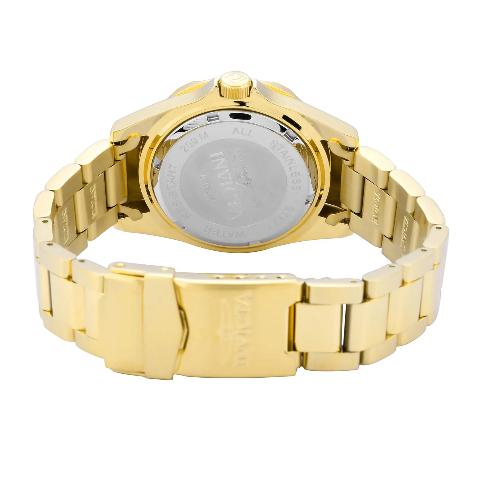 Invicta Men's Yellow Gold Steel Watch - Pro Diver Quartz Blue Dial Date | 8937