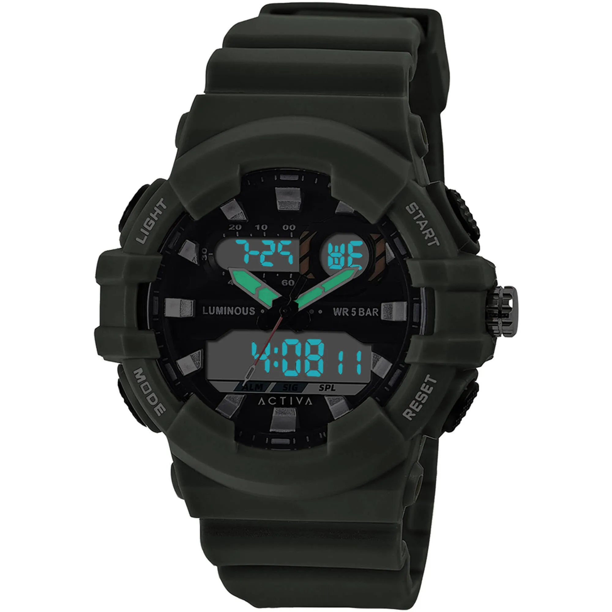 Invicta Unisex Watch - Activa Alarm Analog-Digital Dial Green Strap | ACW496-003