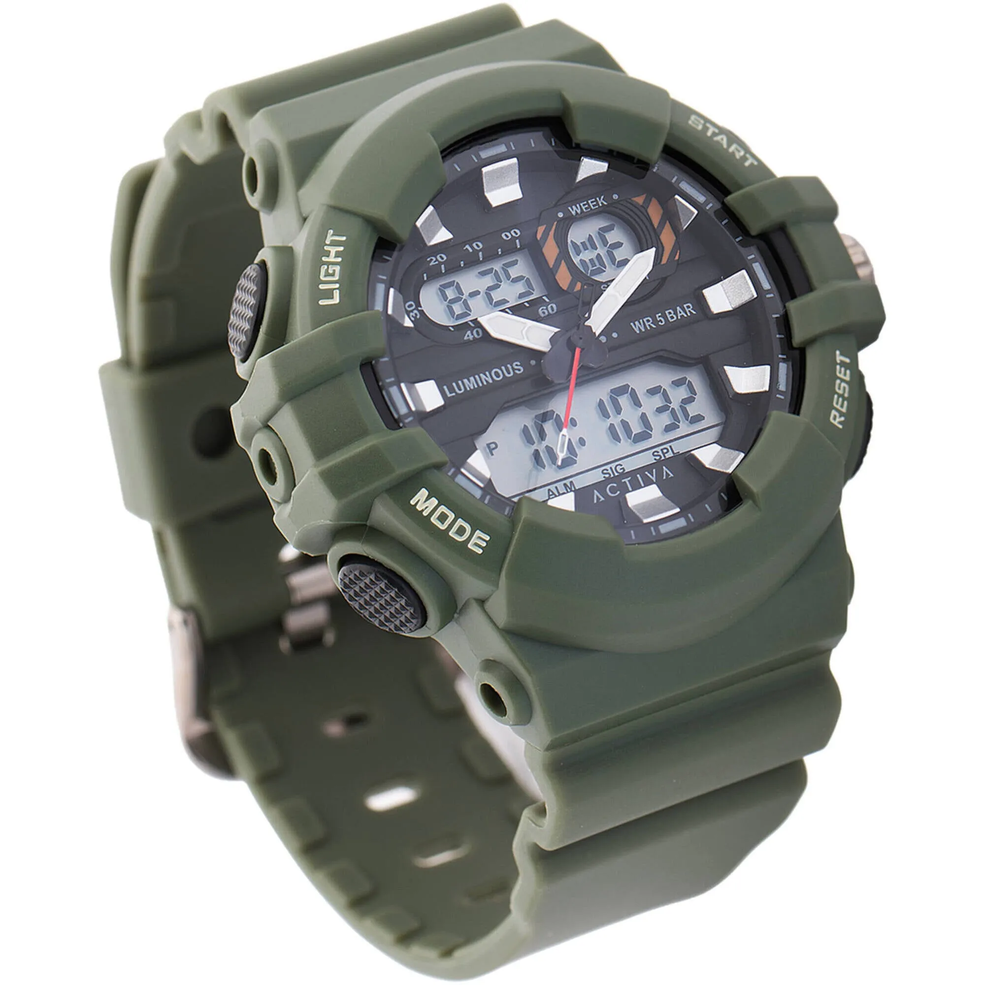 Invicta Unisex Watch - Activa Alarm Analog-Digital Dial Green Strap | ACW496-003