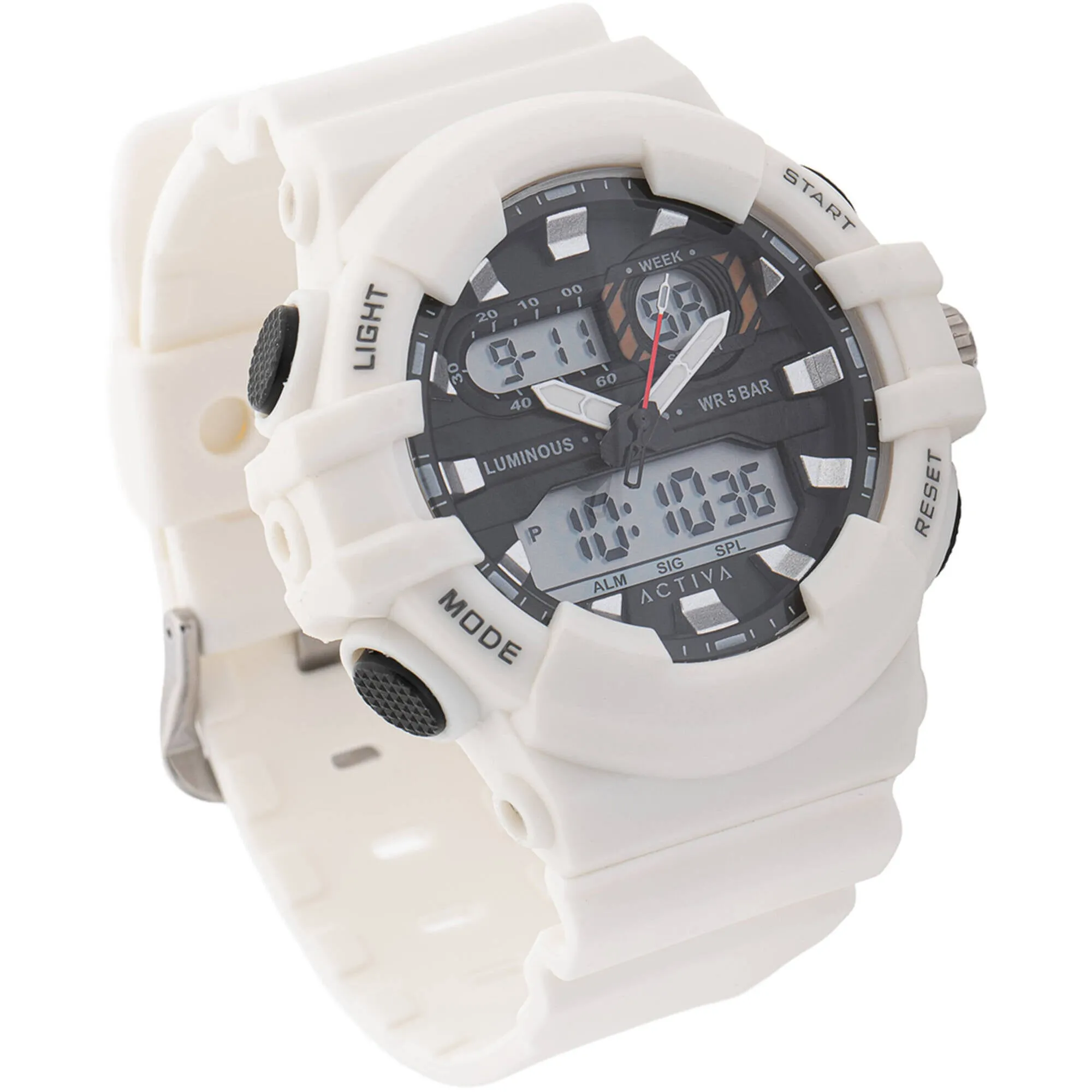 Invicta Unisex Watch - Activa Alarm Analog-Digital Dial White Strap | ACW496-002