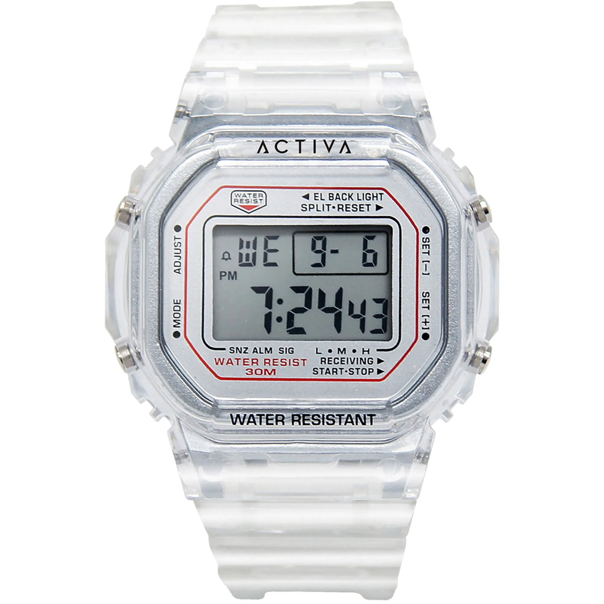 Invicta Unisex Watch - Activa Digital White Dial Transparent Strap | ACW424-005