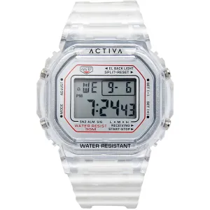 Invicta Unisex Watch - Activa Digital White Dial Transparent Strap | ACW424-005