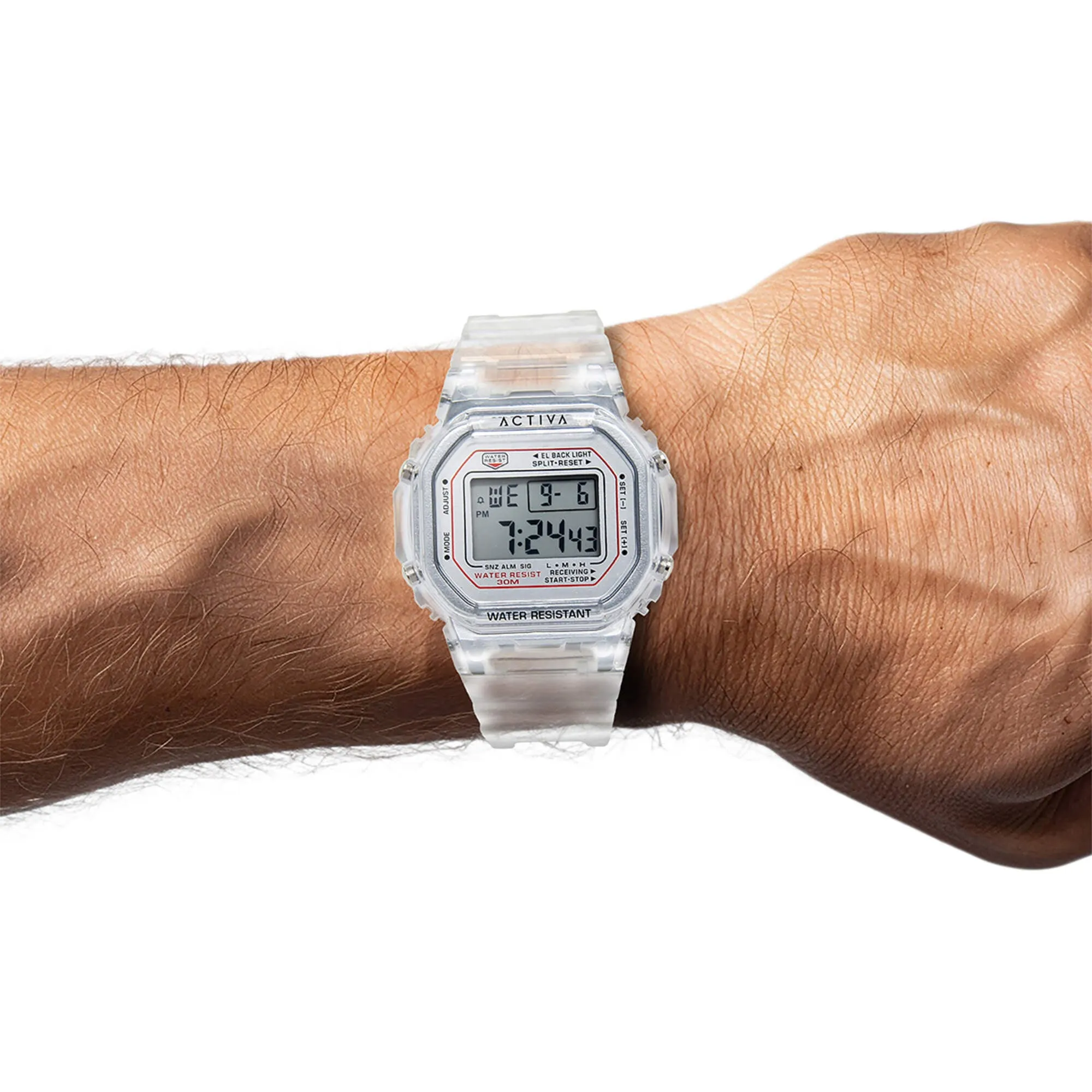 Invicta Unisex Watch - Activa Digital White Dial Transparent Strap | ACW424-005
