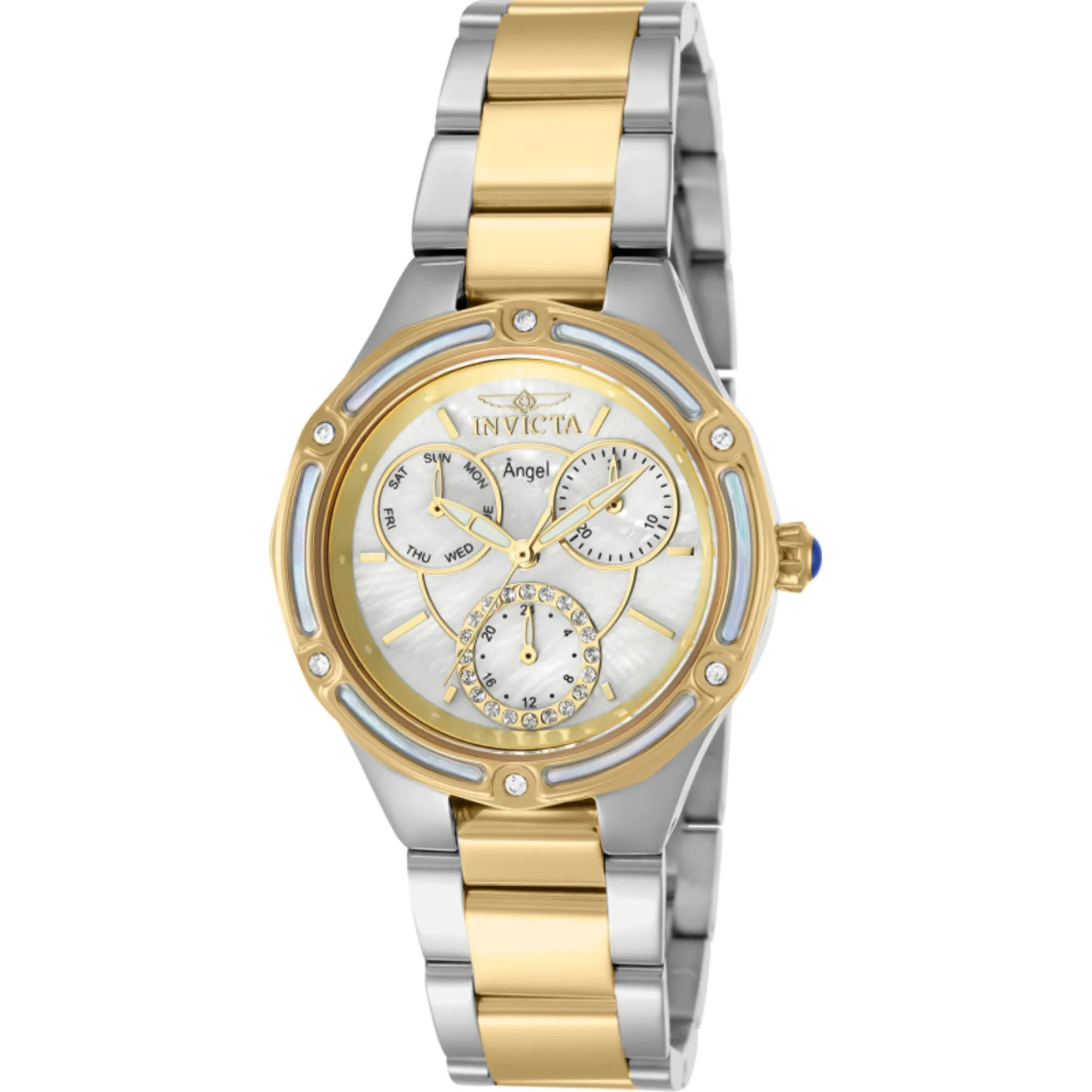 Invicta Women's Watch - Angel Chronograph White MOP Dial Two Tone Bracelet | 40378