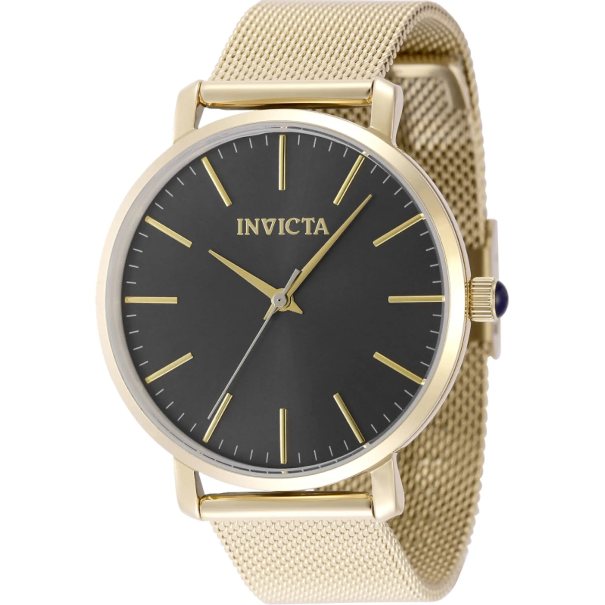 Invicta Women's Watch - Angel Quartz Black Dial Yellow Gold Mesh Bracelet | 48845