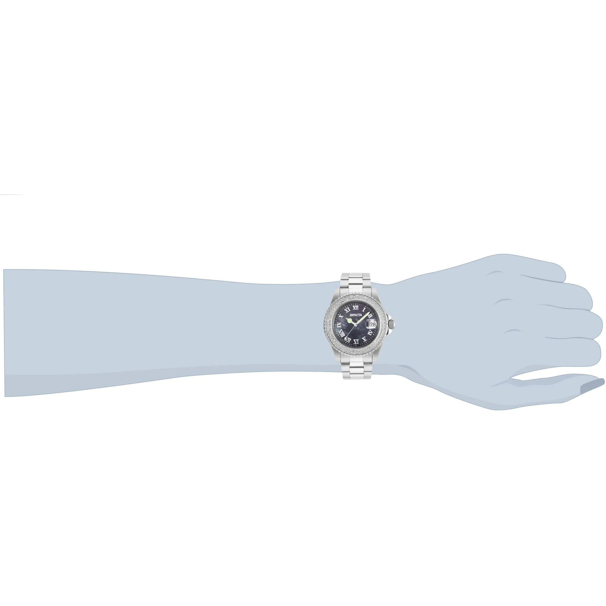 Invicta Women's Watch - Angel Quartz Black MOP Dial Stainless Steel Bracelet | 21711