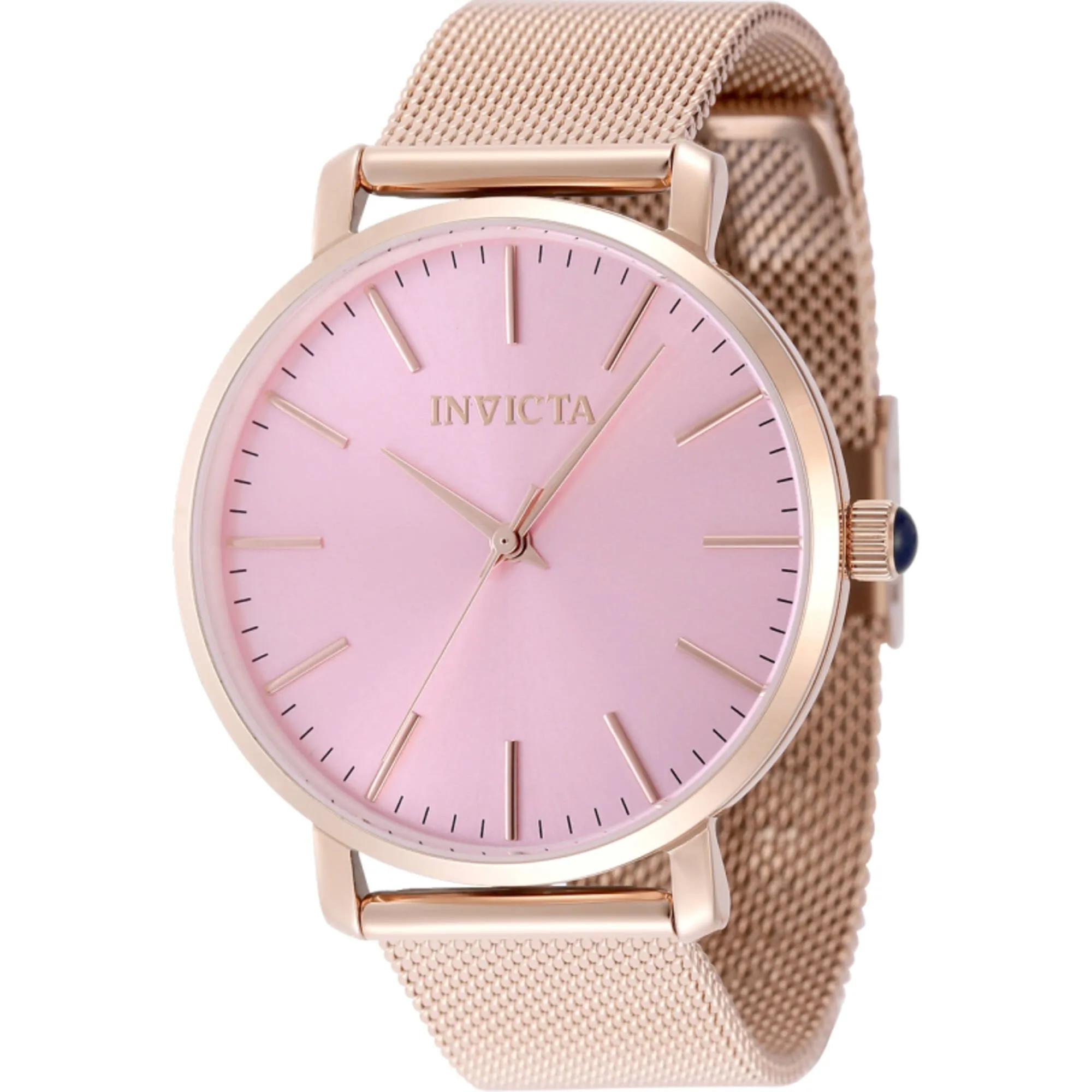Invicta Women's Watch - Angel Quartz Pink Dial Rose Gold Steel Mesh Bracelet | 48846