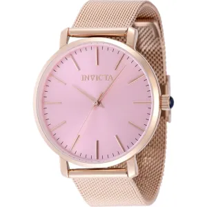 Invicta Women's Watch - Angel Quartz Pink Dial Rose Gold Steel Mesh Bracelet | 48846