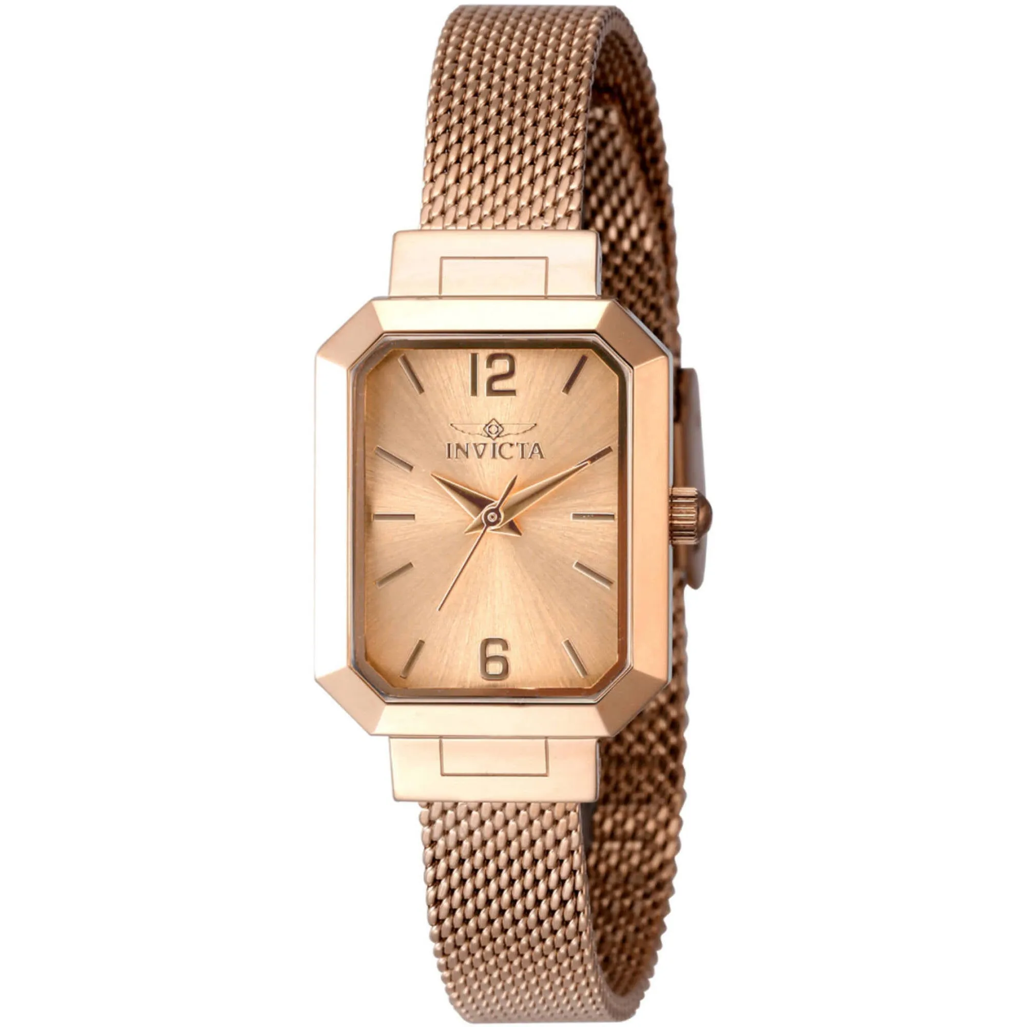 Invicta Women's Watch - Angel Quartz Rectangular Rose Gold Tone Dial Bracelet | 48153