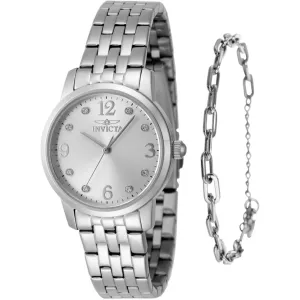 Invicta Women's Watch - Angel Quartz Silver Tone Dial Stainless Steel Bracelet | 48255