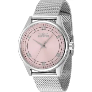 Invicta Women's Watch - Celestial Quartz Pink Dial Silver Steel Mesh Bracelet | 48489
