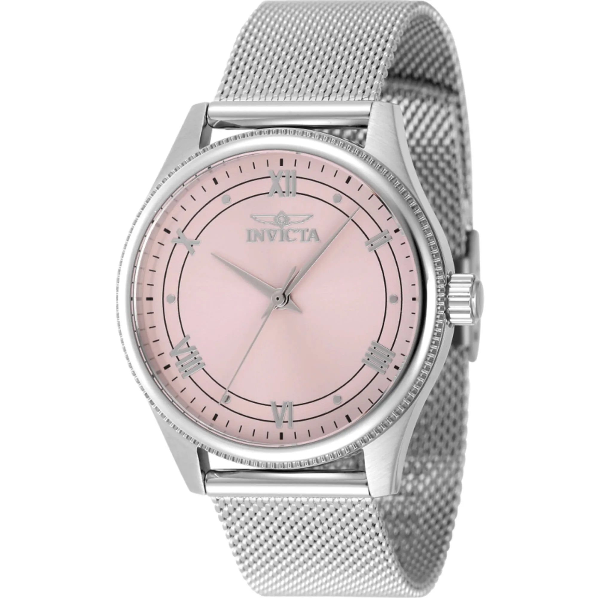 Invicta Women's Watch - Celestial Quartz Pink Dial Silver Steel Mesh Bracelet | 48489