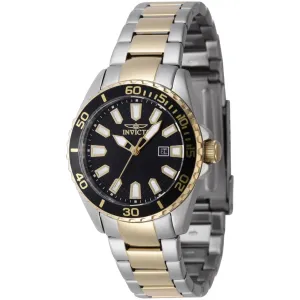 Invicta Women's Watch - Pro Diver Quartz Black and Gold Tone Bezel Bracelet | 47345