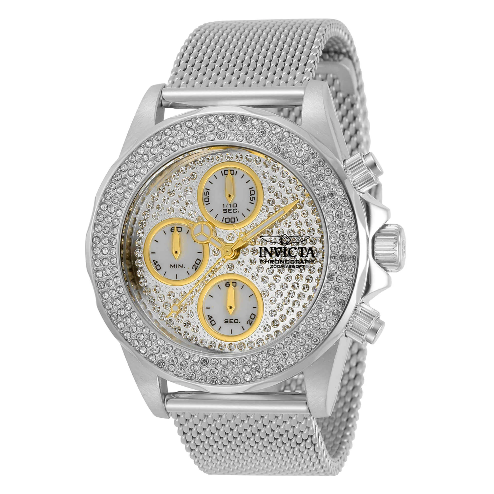Invicta Women's Watch - Pro Diver Quartz Chronograph Silver Mesh Bracelet | 32934