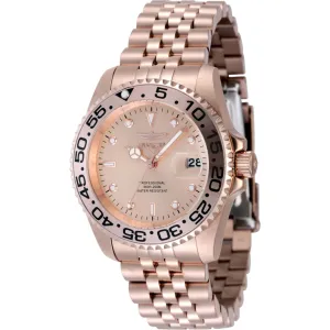 Invicta Women's Watch - Pro Diver Quartz Rose Gold Tone Dial Steel Bracelet | 48386