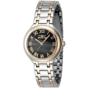 Invicta Women's Watch - Wildflower Quartz Black Dial Two Tone Steel Bracelet | 48233
