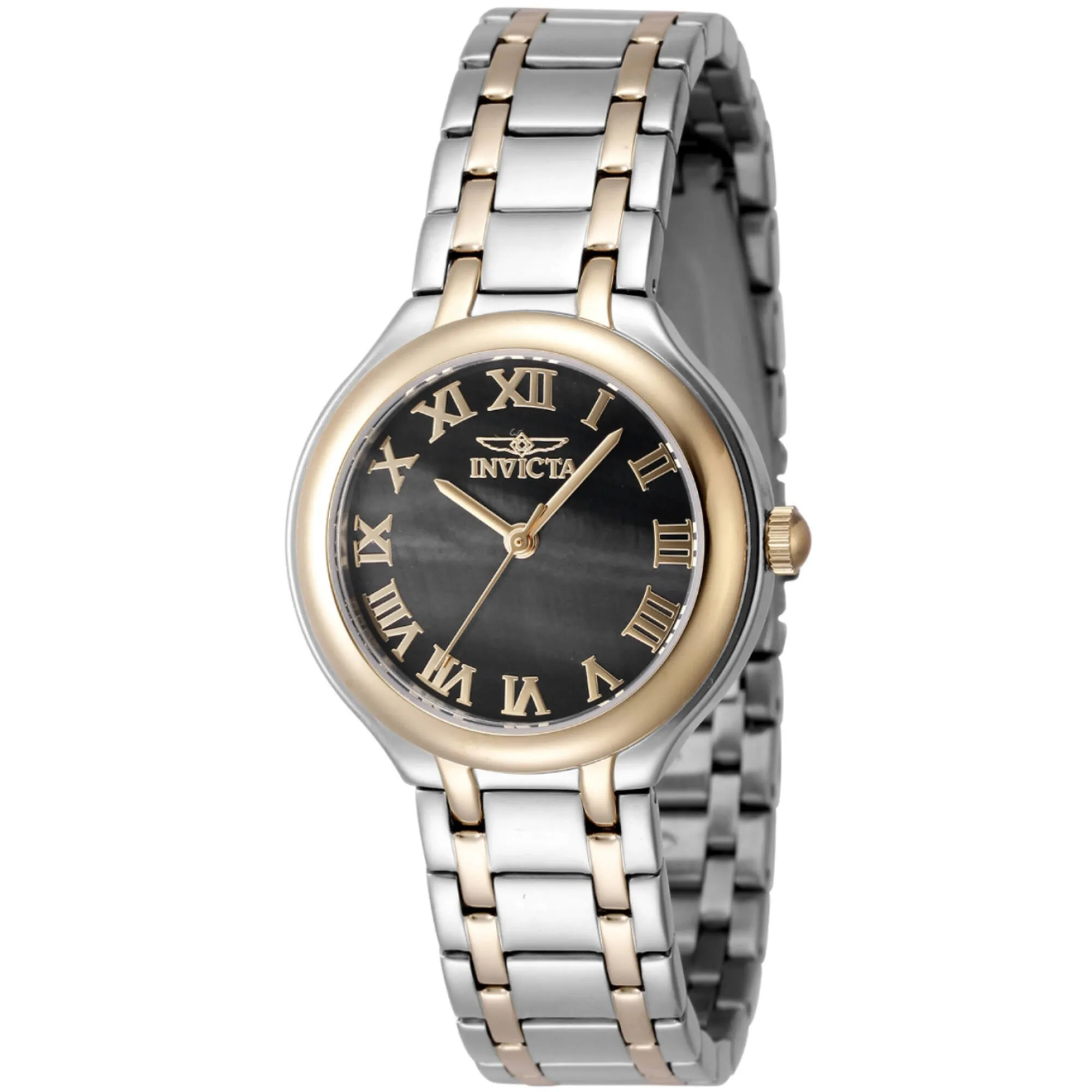 Invicta Women's Watch - Wildflower Quartz Black Dial Two Tone Steel Bracelet | 48233