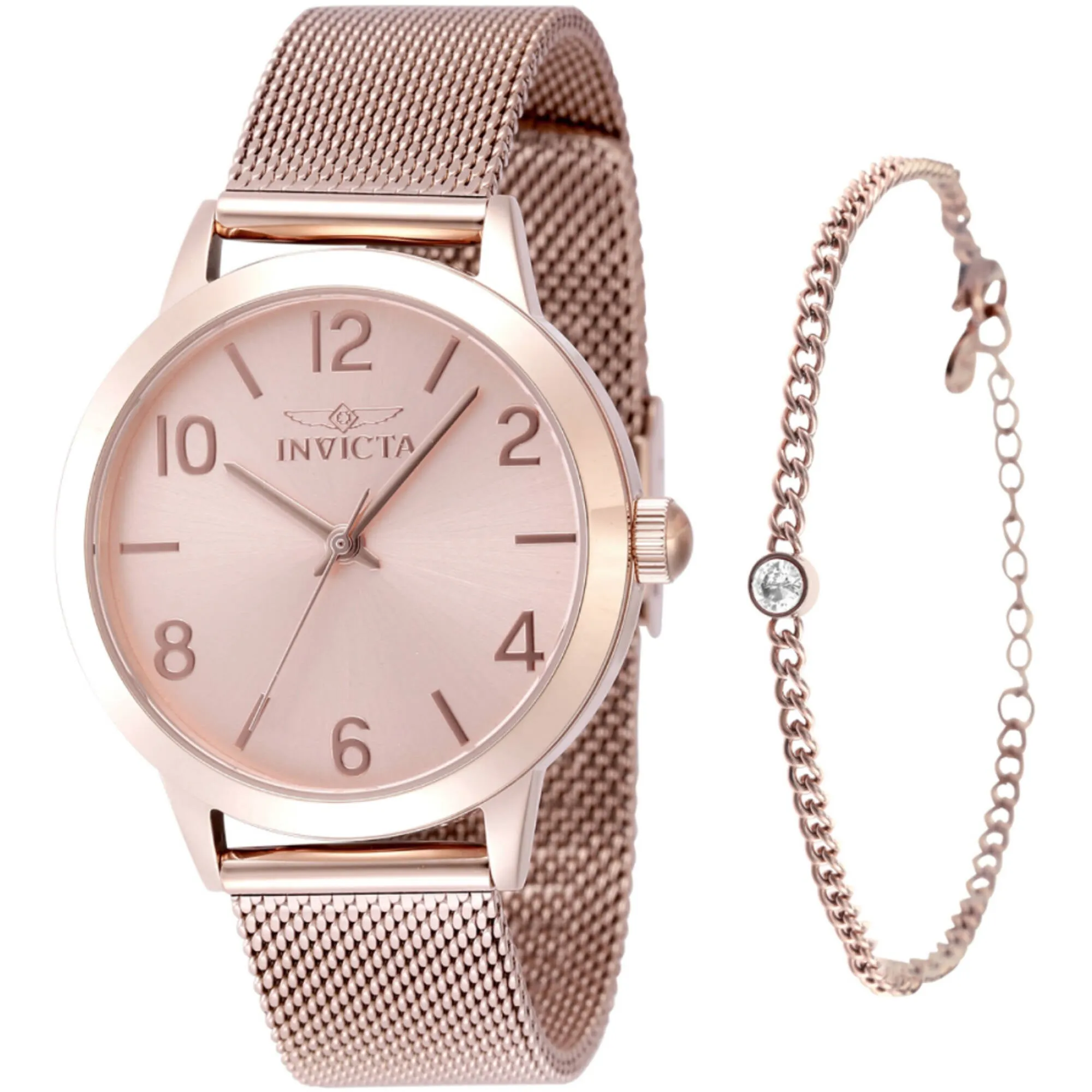 Invicta Women's Watch - Wildflower Quartz Rose Gold Dial Steel Mesh Bracelet | 48331