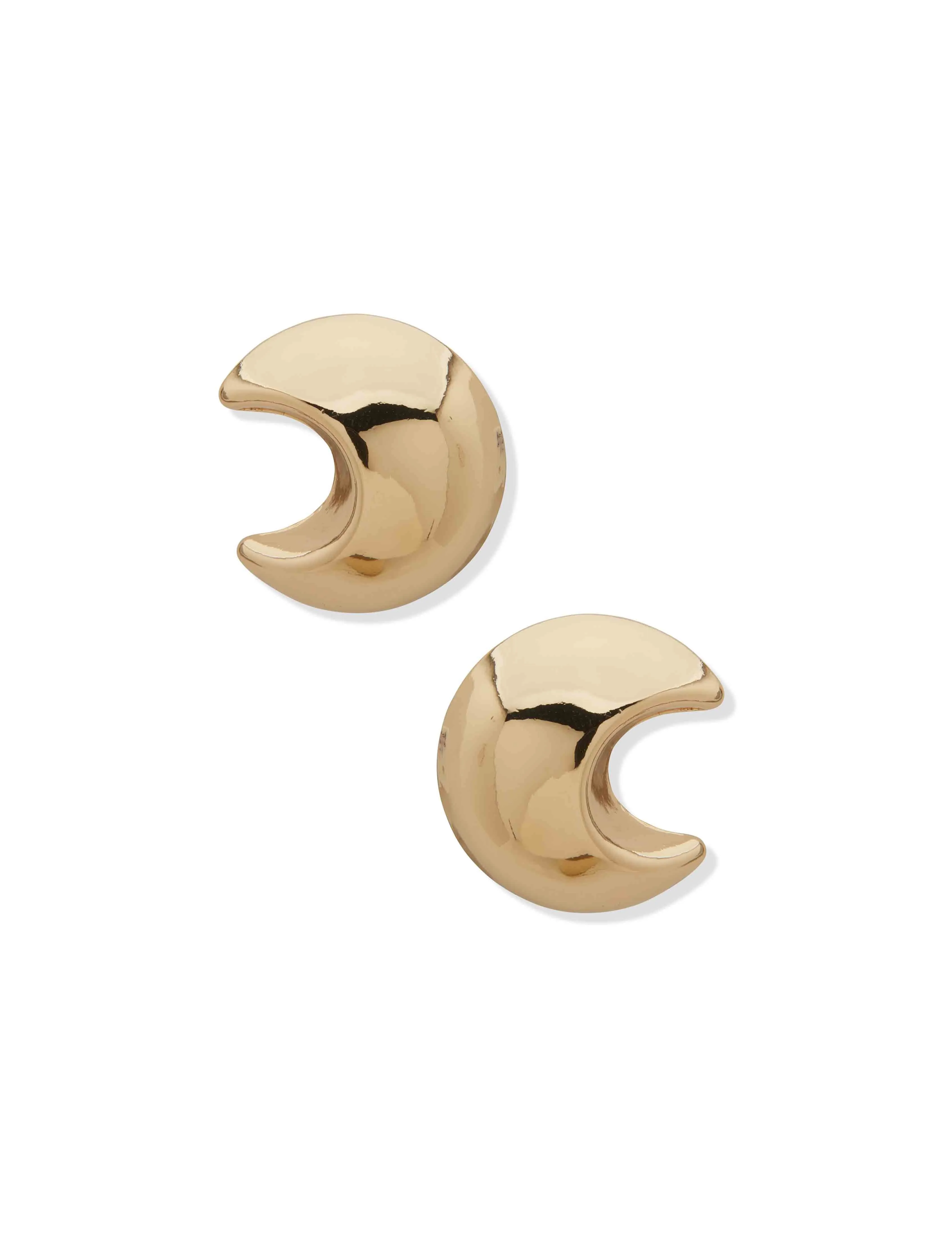 Large Crescent Stud Earrings