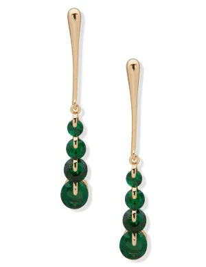 Linear Earring - Gold/Green