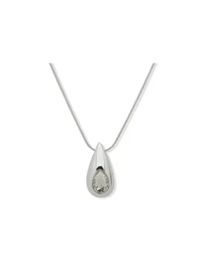 Long Puffy Teardrop Necklace