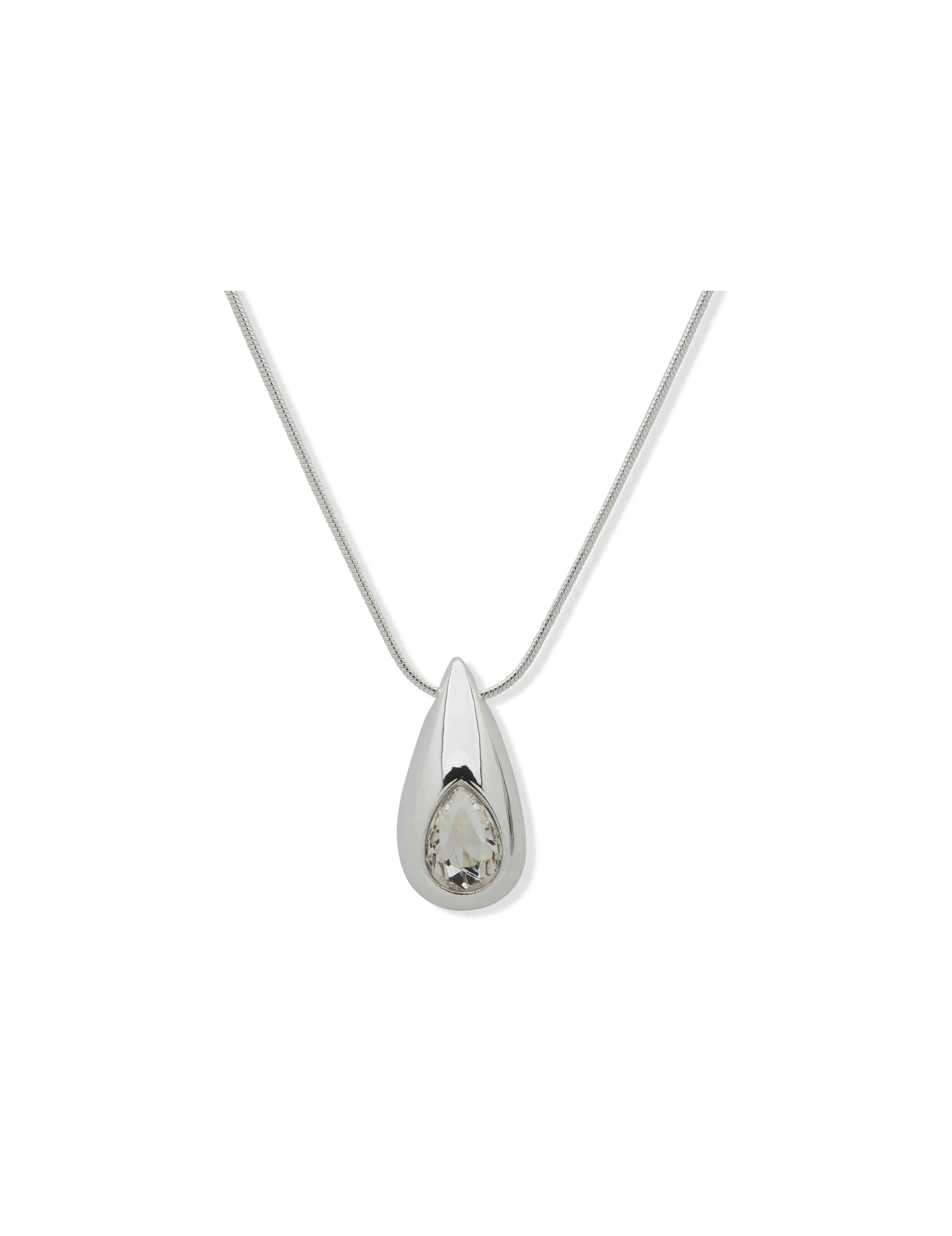 Long Puffy Teardrop Necklace