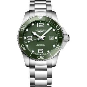 Longines Men's Watch - HydroConquest Automatic Green Dial Silver Bracelet | L37824066