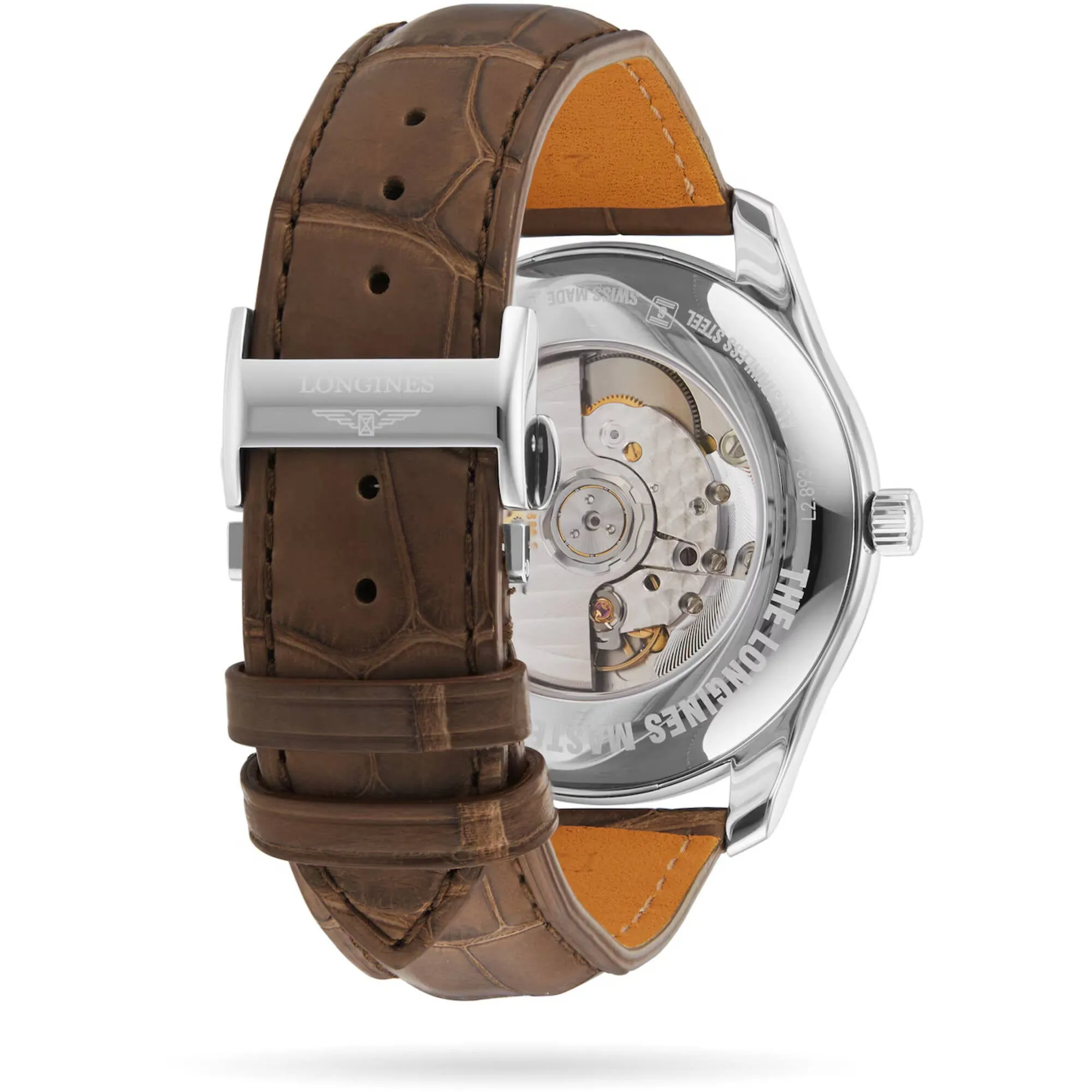 Longines Men's Watch - Master Automatic Black Dial Brown Leather Strap | L28934592