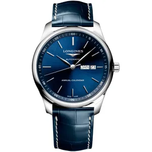 Longines Men's Watch - Master Automatic Blue Dial Leather Strap Date | L29204920