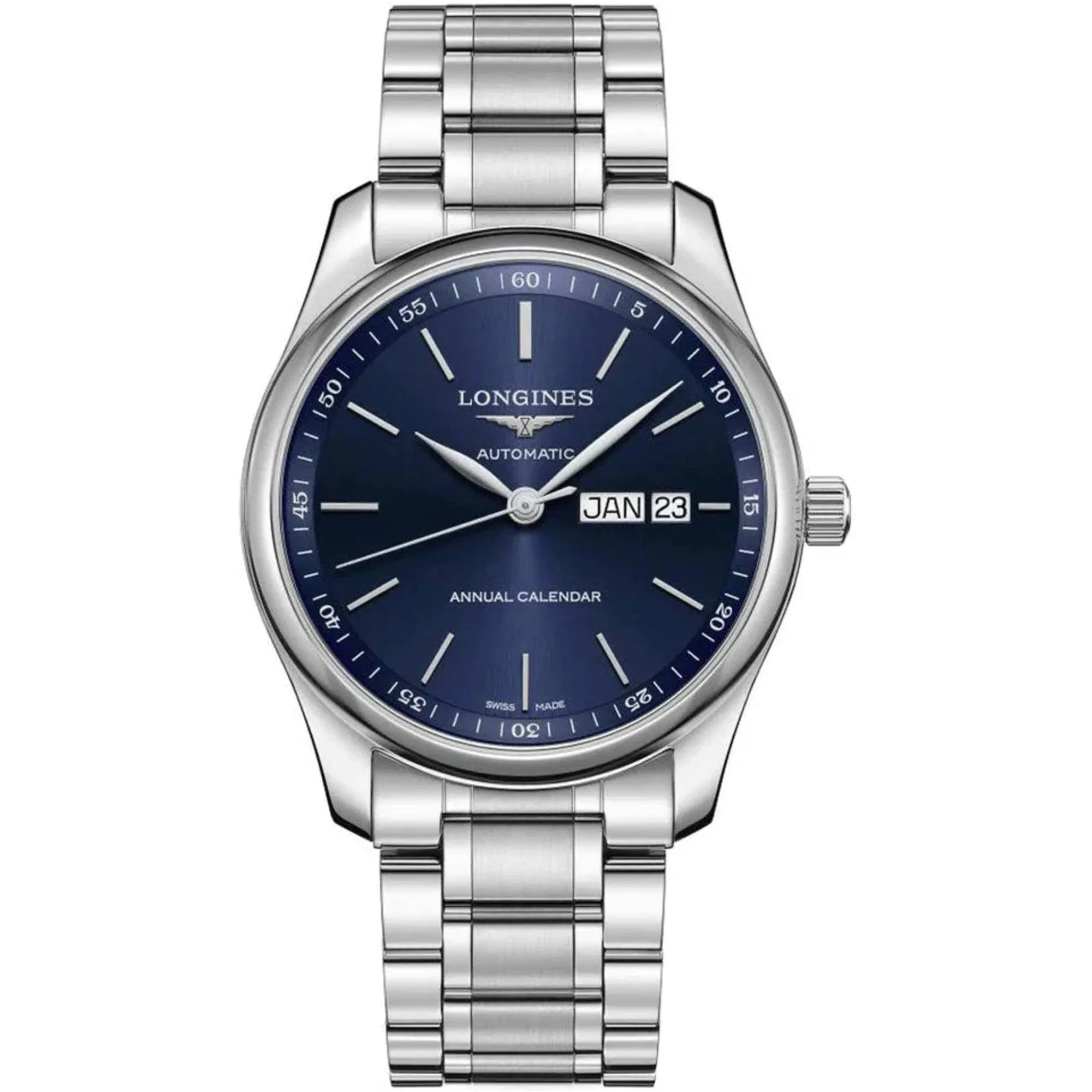 Longines Men's Watch - Master Automatic Blue Dial Silver Steel Bracelet | L29104926