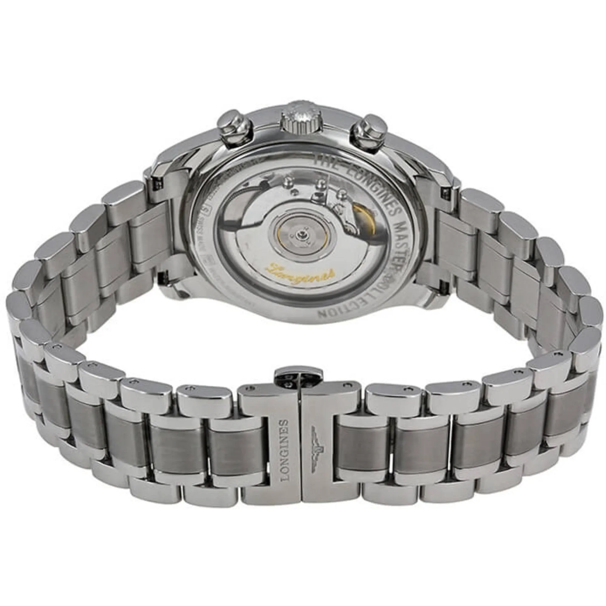 Longines Men's Watch - Master Chronograph Black Dial Silver Steel Bracelet | L26294516