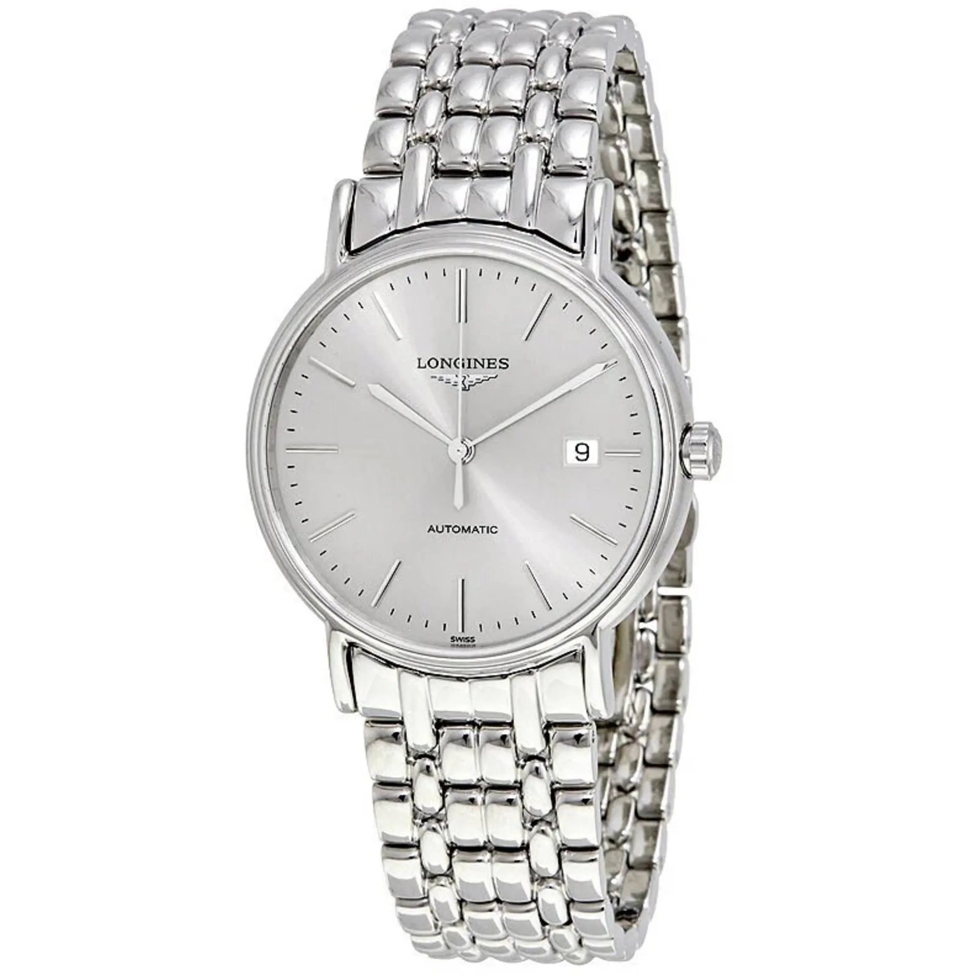 Longines Men's Watch - Presence Silver Tone Dial Stainless Steel Bracelet | L49214726