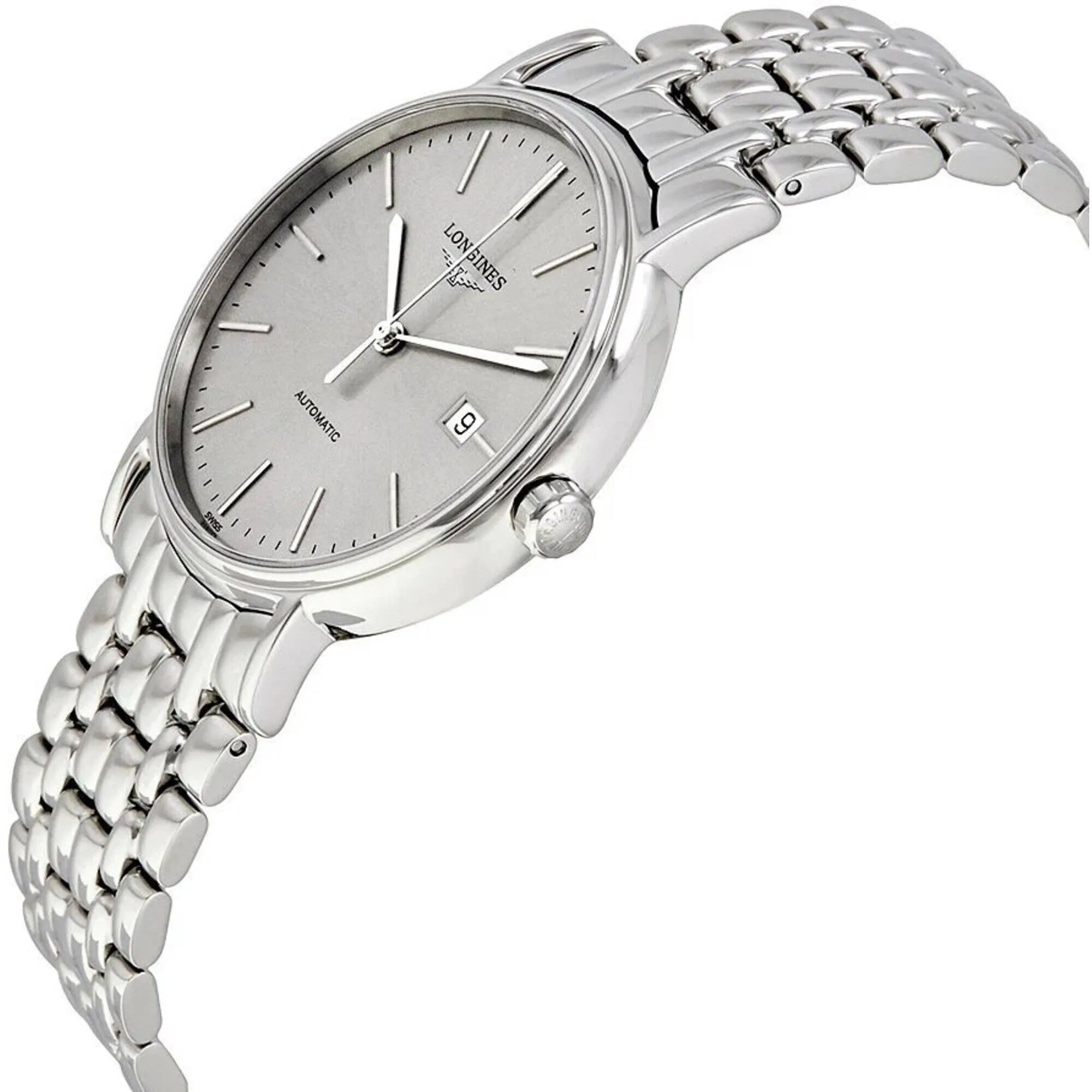 Longines Men's Watch - Presence Silver Tone Dial Stainless Steel Bracelet | L49214726
