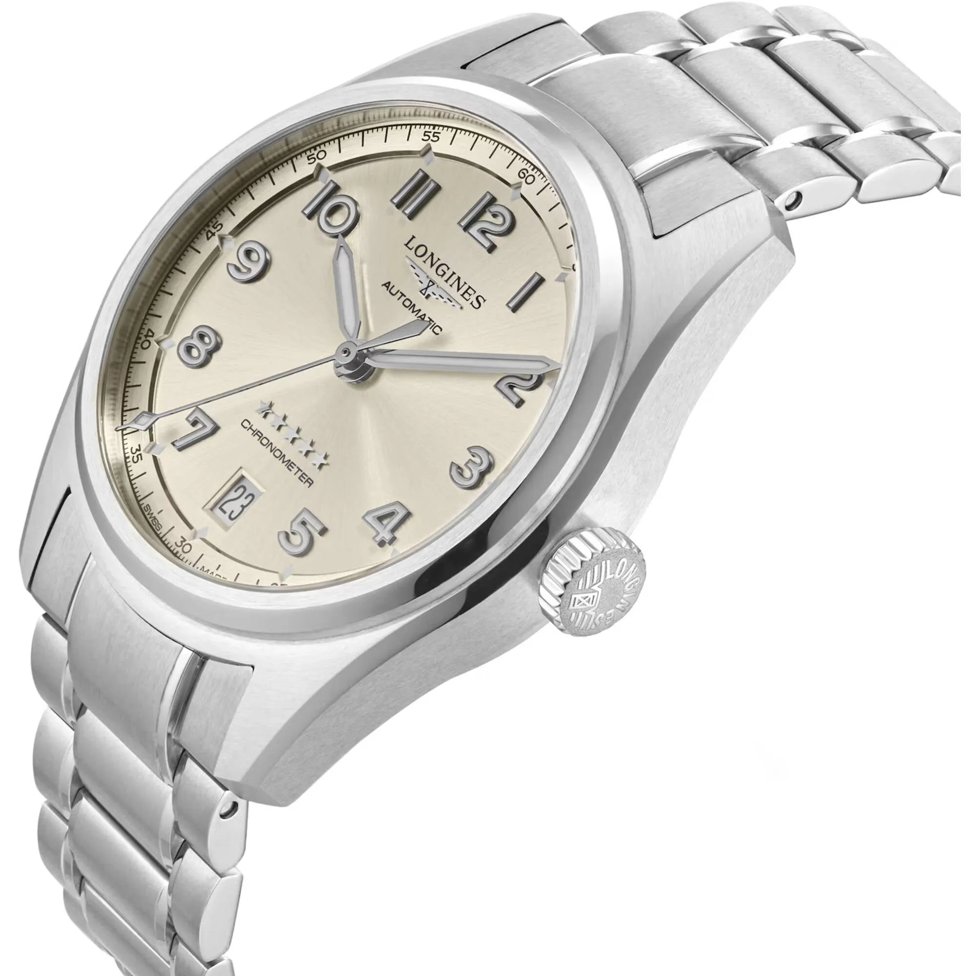 Longines Unisex Watch - Spirit Chronometer Champagne Dial Steel Bracelet | L34104636