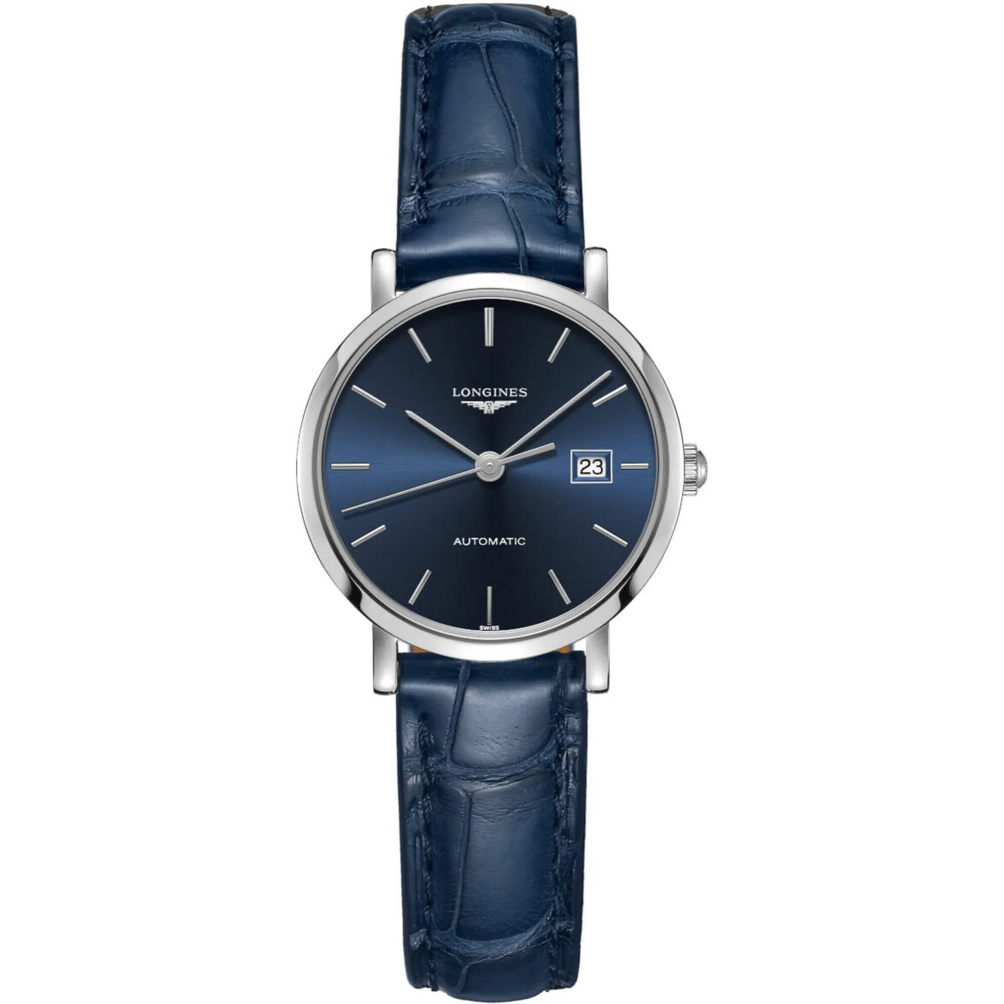 Longines Women's Watch - Elegant Automatic Blue Dial Leather Strap Date | L43104922