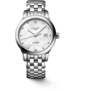 Longines Women's Watch - Flagship Automatic MOP Dial Silver Tone Bracelet | L43744876