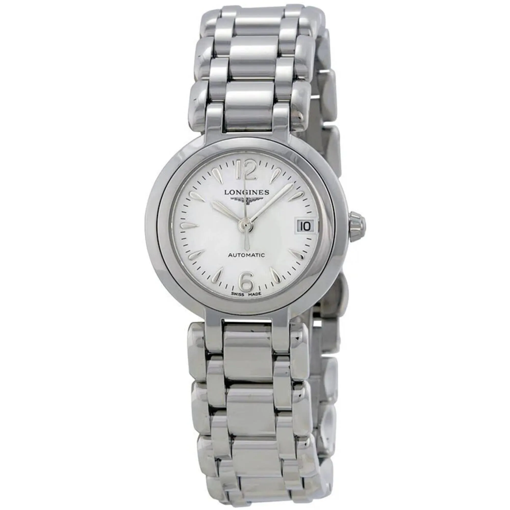 Longines Women's Watch - Primaluna Automatic White Dial Silver Bracelet | L81114166
