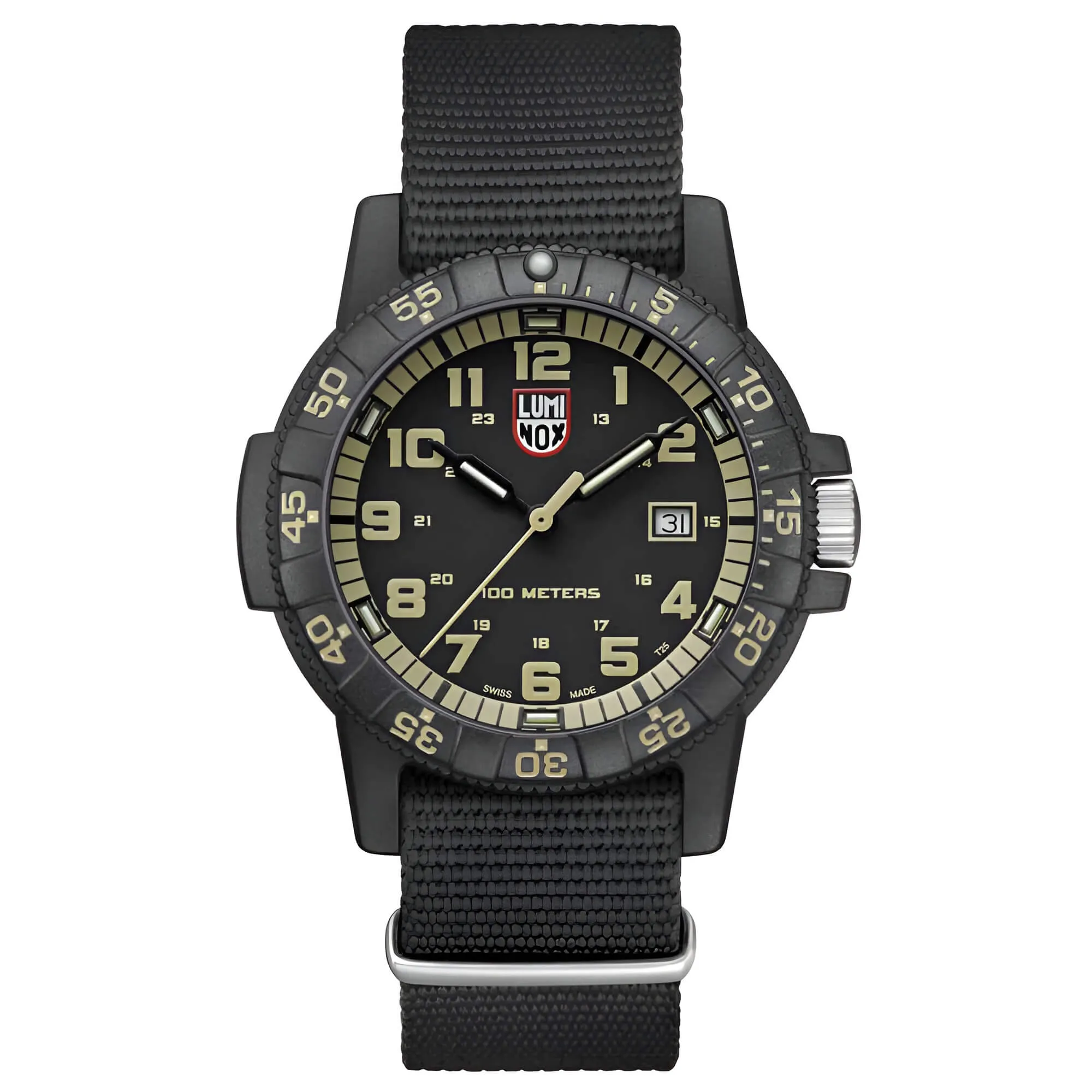 Luminox Men's Quartz Watch - Sea Turtle Giant 0320 Series Black Nylon Strap | 0333 Set