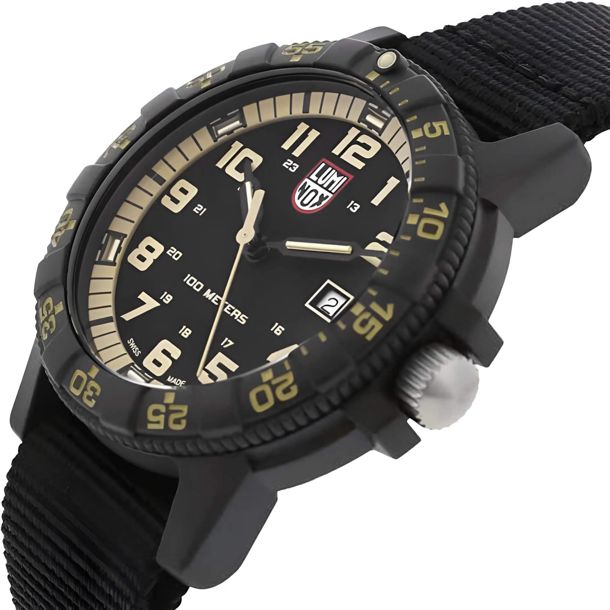 Luminox Men's Quartz Watch - Sea Turtle Giant 0320 Series Black Nylon Strap | 0333 Set