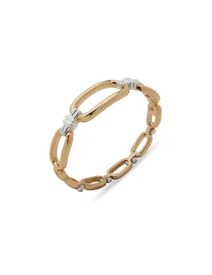 Mixed Metal Open Hinge Bracelet