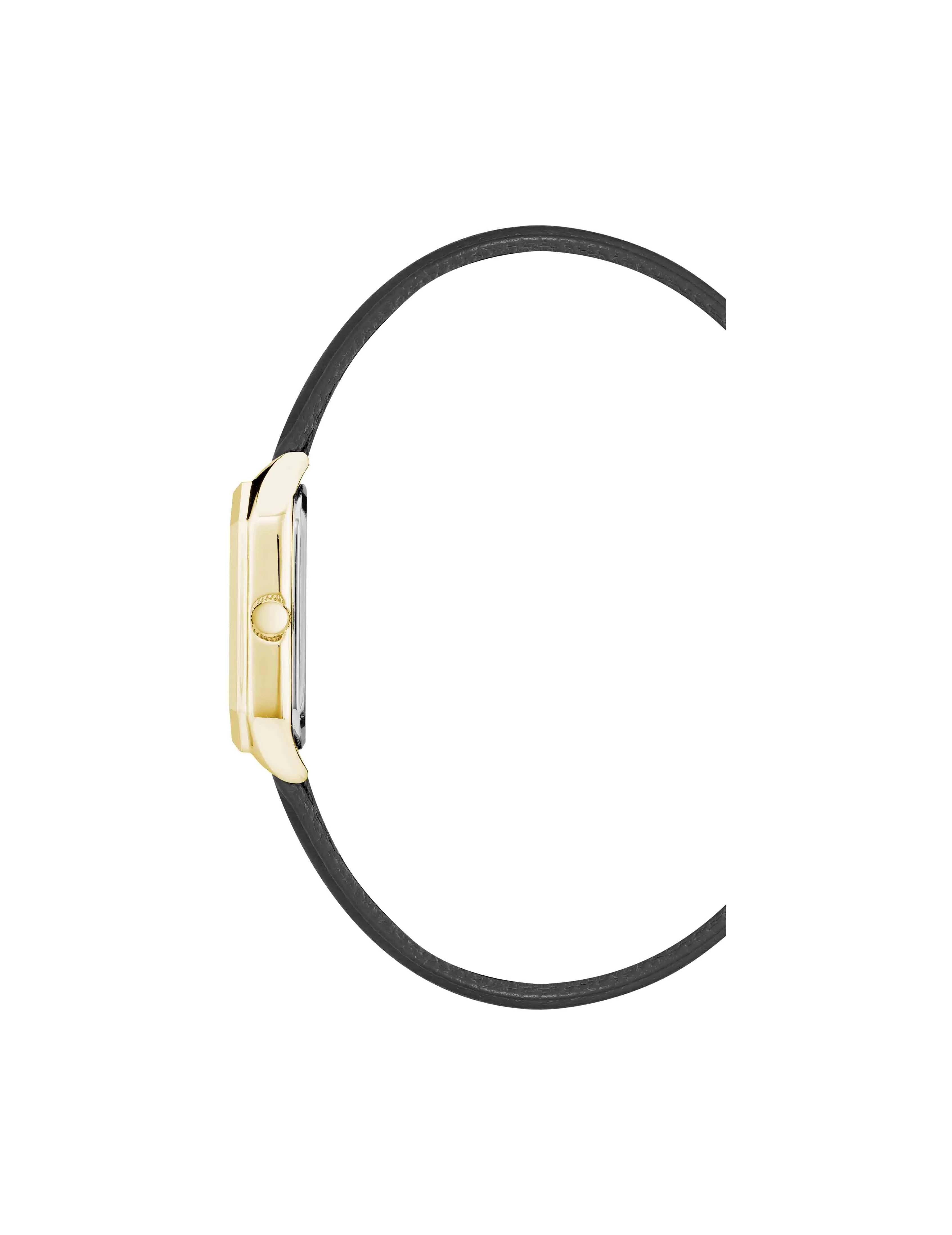 Octagonal Shaped Leather Strap Watch
