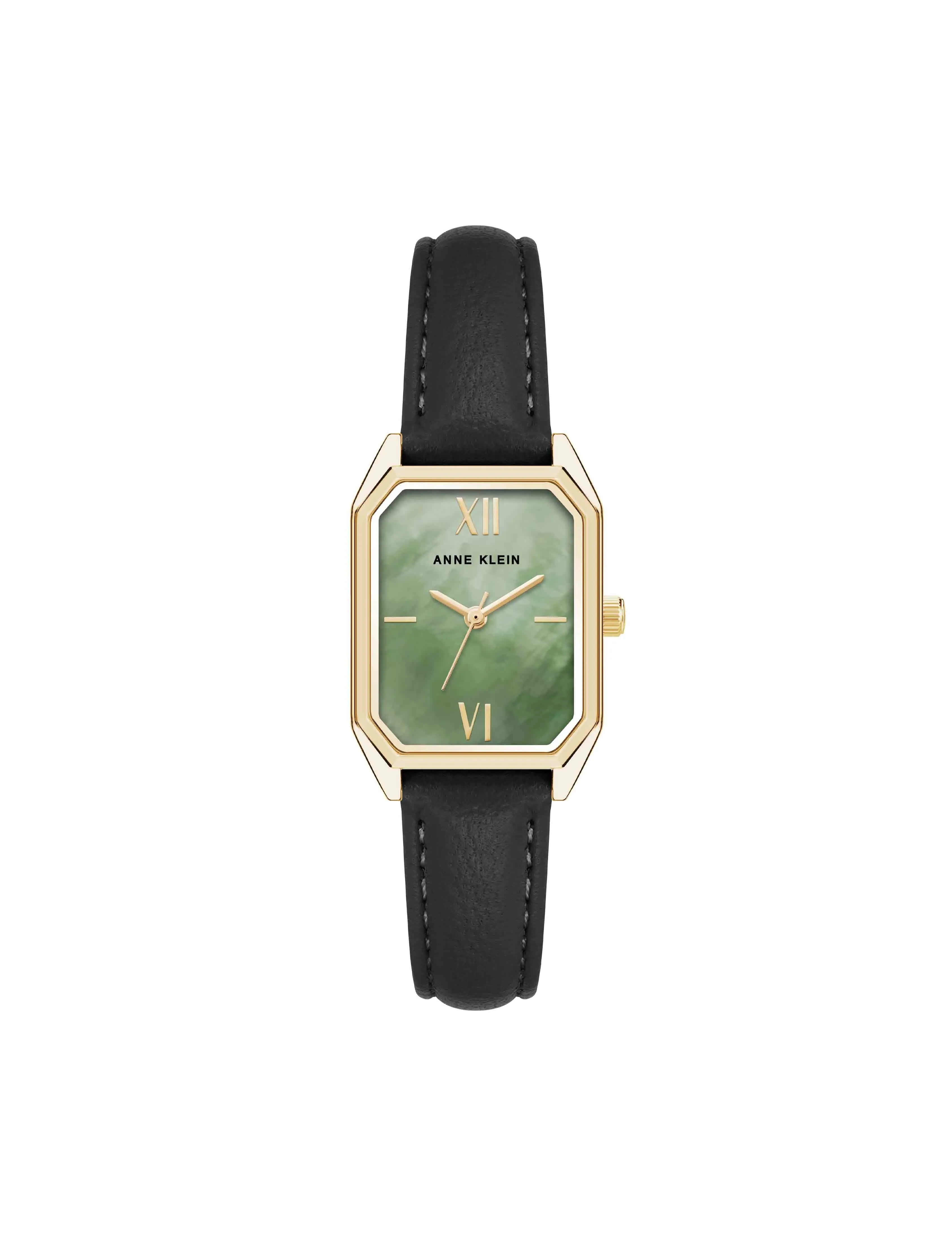 Octagonal Shaped Leather Strap Watch