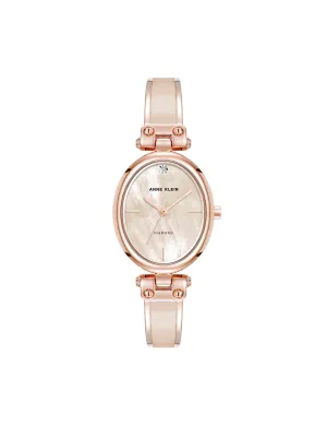 Oval Diamond Accented Bangle Watch