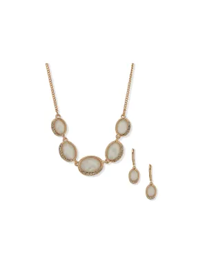 Oval Station Necklace and Earring Set