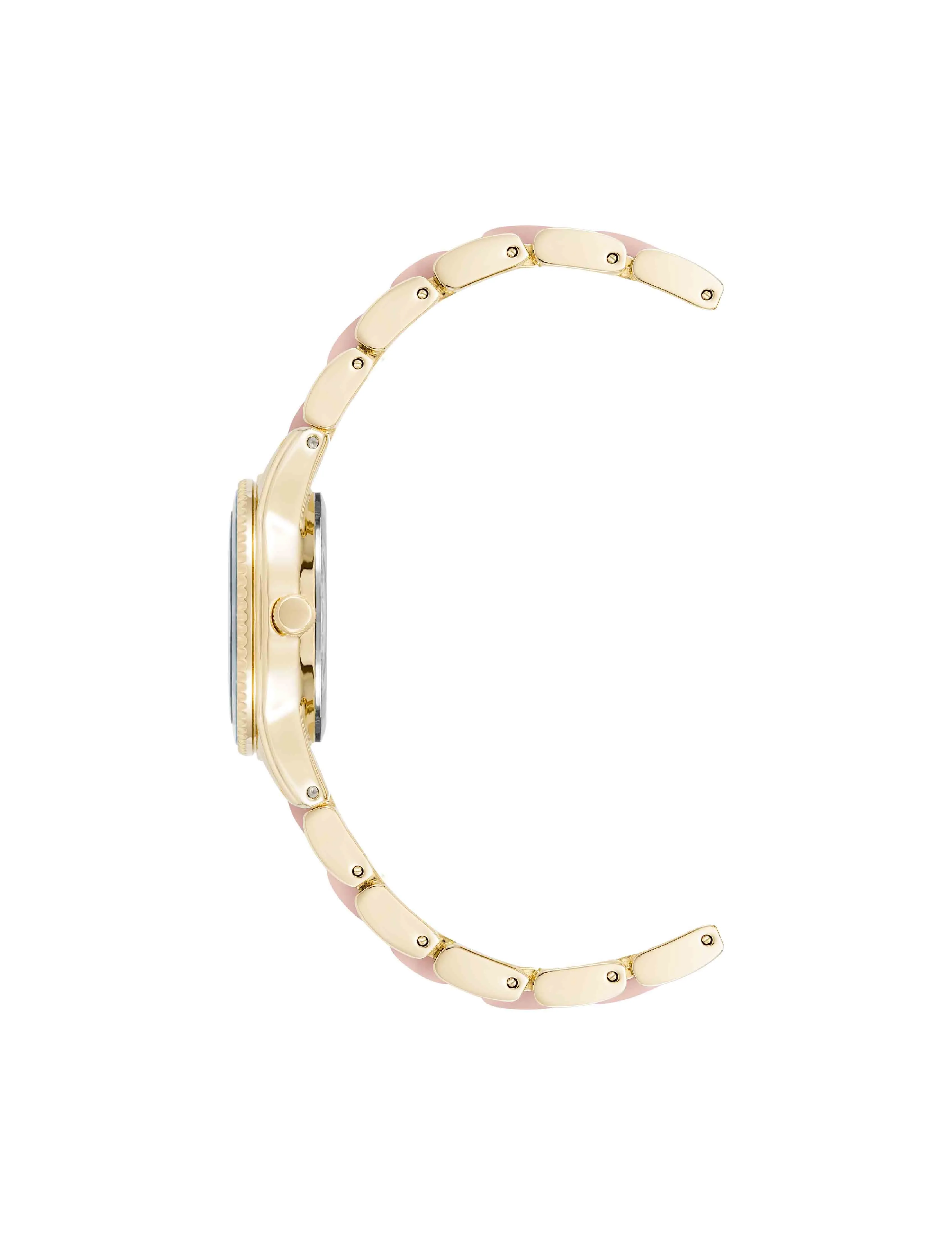 Pearlescent Acetate Link Bracelet Watch